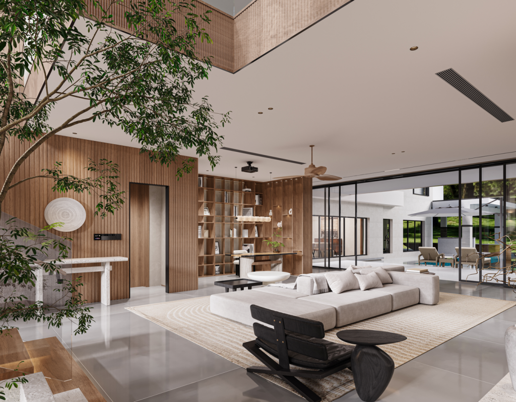 Luxury living room at Lakeshore Blvd Residence in Kissimmee, Florida
